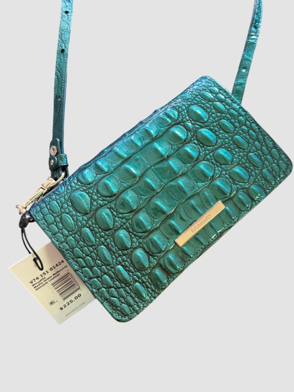 Brahmin Purse / Minuette Mystic Green Melbourne new with tags iridescent leather - Picture 2 of 11